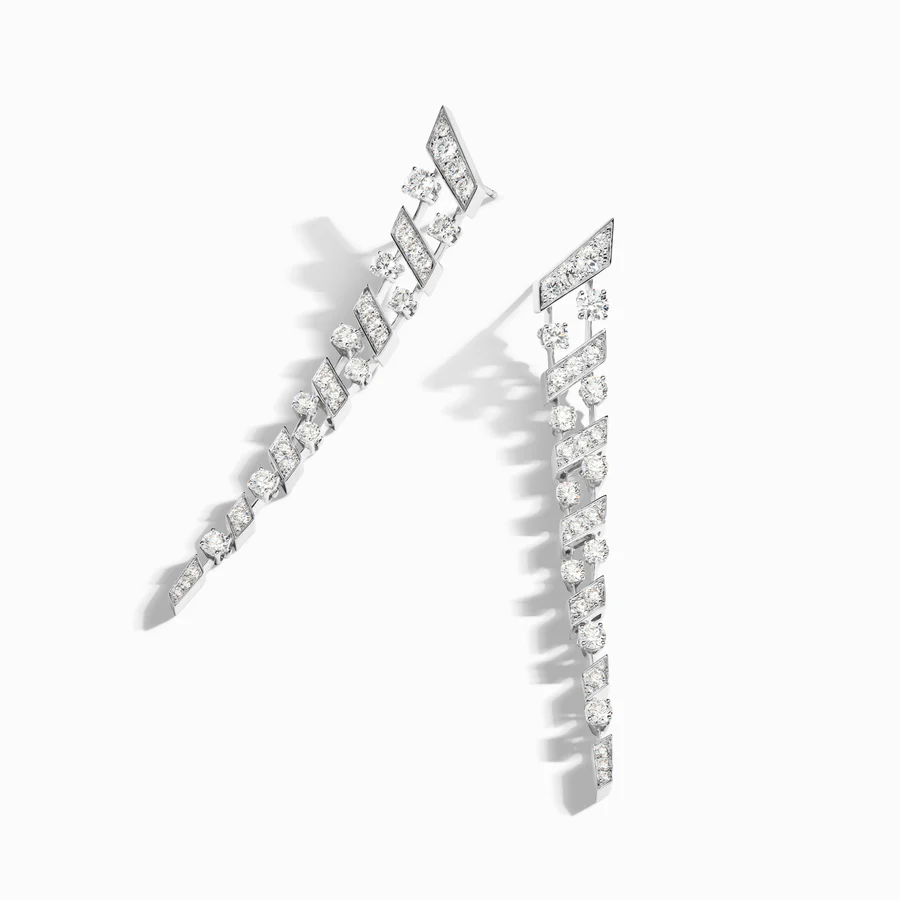 Fifth Avenue Long Drop Diamond Earrings