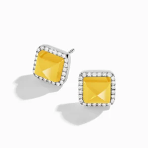 Cleo Diamond Stud Pyramid Earrings