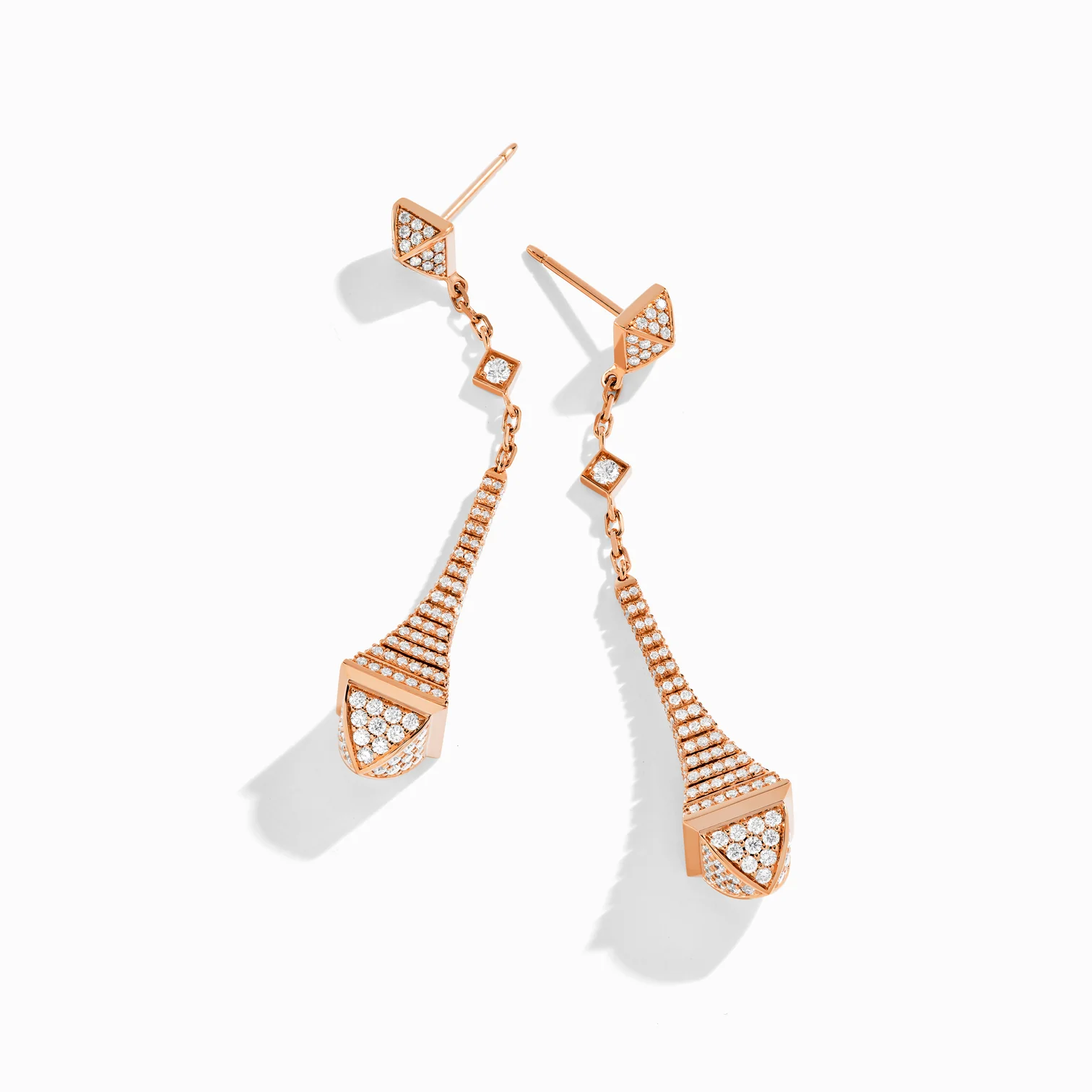 Cleo Rev Full Diamond Long Drop Earrings