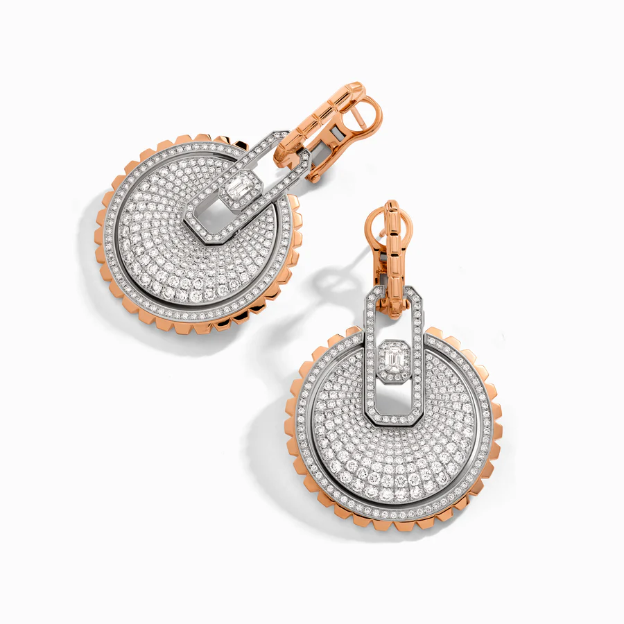 Empire Two-Tone Diamond Medium Statement Earrings
