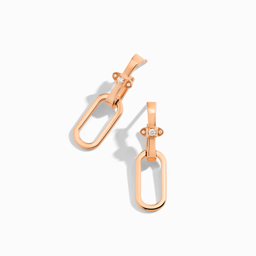 Tip-Top Link Gold Drop Earrings