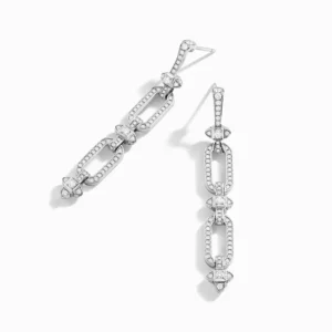 Tip-Top Link Full Diamond Drop Earrings
