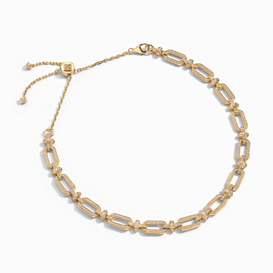 Tip-Top Link Full Diamond Collar Necklace